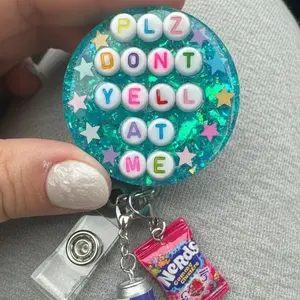 Custom “Plz Don’t Yell at Me” Badge Reel – Funny Nurse ID Holder