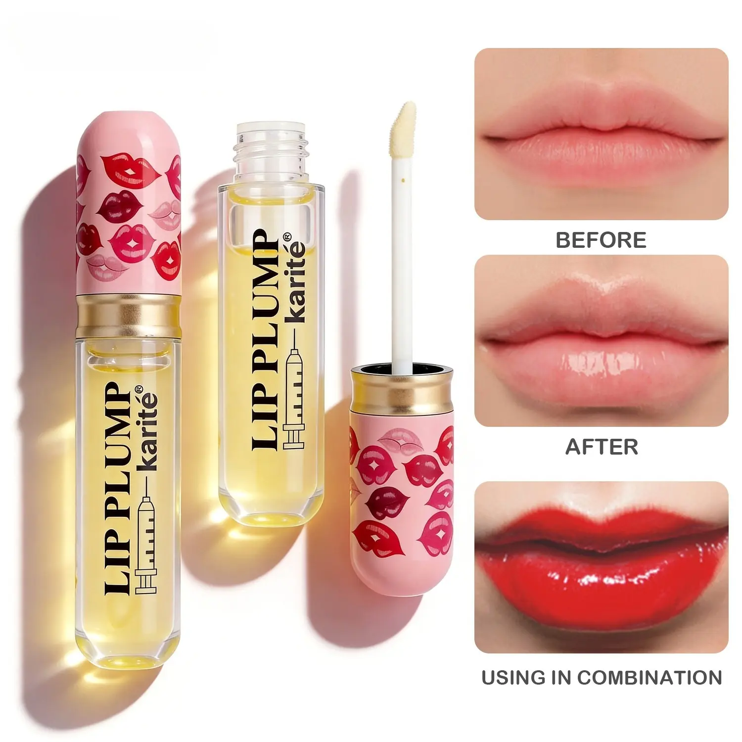 Transparent Lip Plumping Gel, Reduces Lip Wrinkles, Hydrates and Plumps Lips. Suitable for Various Makeup Styles and Occasions, Hydrating Lip Treatment