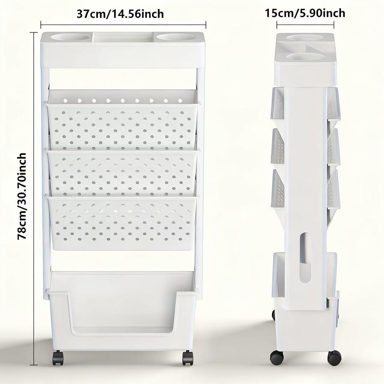 Five-tier rolling side storage cart for desks, multi-layer rolling file organizer, large-capacity book and magazine stand, desktop bookshelf, freestanding desk rolling cart, rolling file cabinet/shelf, movable folder storage cart—suitable for home offices Five-tier rolling side storage cart for desks, multi-layer rolling file organizer, large-capacity book and magazine stand, desktop bookshelf, freestanding desk rolling cart, rolling file cabinet/shelf, movable folder storage cart—suitable for home offices