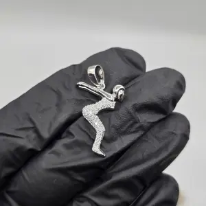 Moissanite Diver Pendant - 925 Sterling Silver - Icey - Gymnastics - Swimming