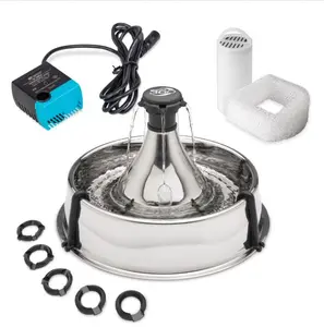 PetSafe Drinkwell Stainless Multi-Pet Pet Fountain - Automatic Dog and Cat Water Bowl - 128 oz