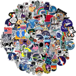 100pcs Space Stickers for Water Bottle Laptop,Waterproof Vinyl NASA Stickers Pack, Space Theme Gifts for Adults Teens Kids Boys Stickers for Ipad Macbook Skateboard Decals