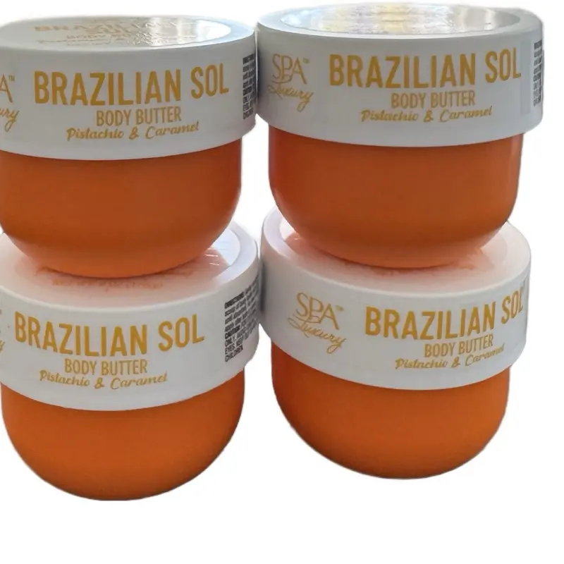 Luxury SPA Brazilian Sol Body Butter Moisturizer, Pistachio & Caramel Scent, 6 oz