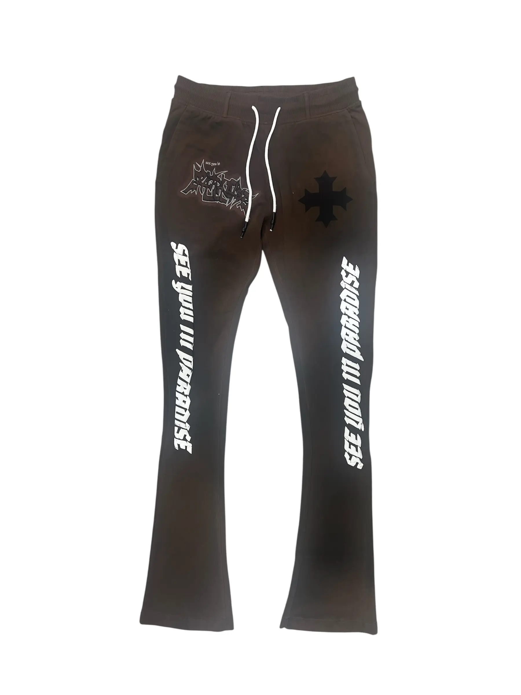 See You In Paradise Stacked Sweatpants - Brown