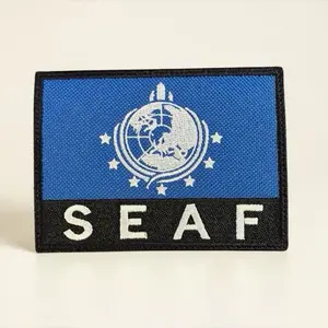 SEAF Helldivers 2 Official Logo Embroidered Patches, 4x3 in Crisp Stitch, Sew-Iron Hook Backs for Fabric Craft Projects, Sewing & Haberdashery Accessory