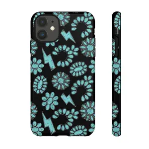 Western Turquoise, Tough Phone Cases, Multiple Phone Styles, Punchy, Cowgirl, Fashion, Phone Case For Iphone 17 16 15 14 13 12 11