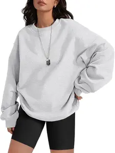ATHMILE Oversized Sweatshirt for Women Crewneck Fleece Long Sleeve Pullover Hoodies Tops Fall Fashion Outfits Clothes 2024 Casual Cotton Womenswear Comfy Crop Cute Soft Sweater Thick Underwear