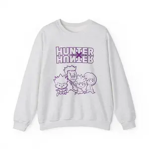 Cute Hunter x Hunter Anime Sweatshirt, Minimal Line Art Crewneck Sweater, Soft Manga, Colorful Manga Shirt, Anime Lover Gift