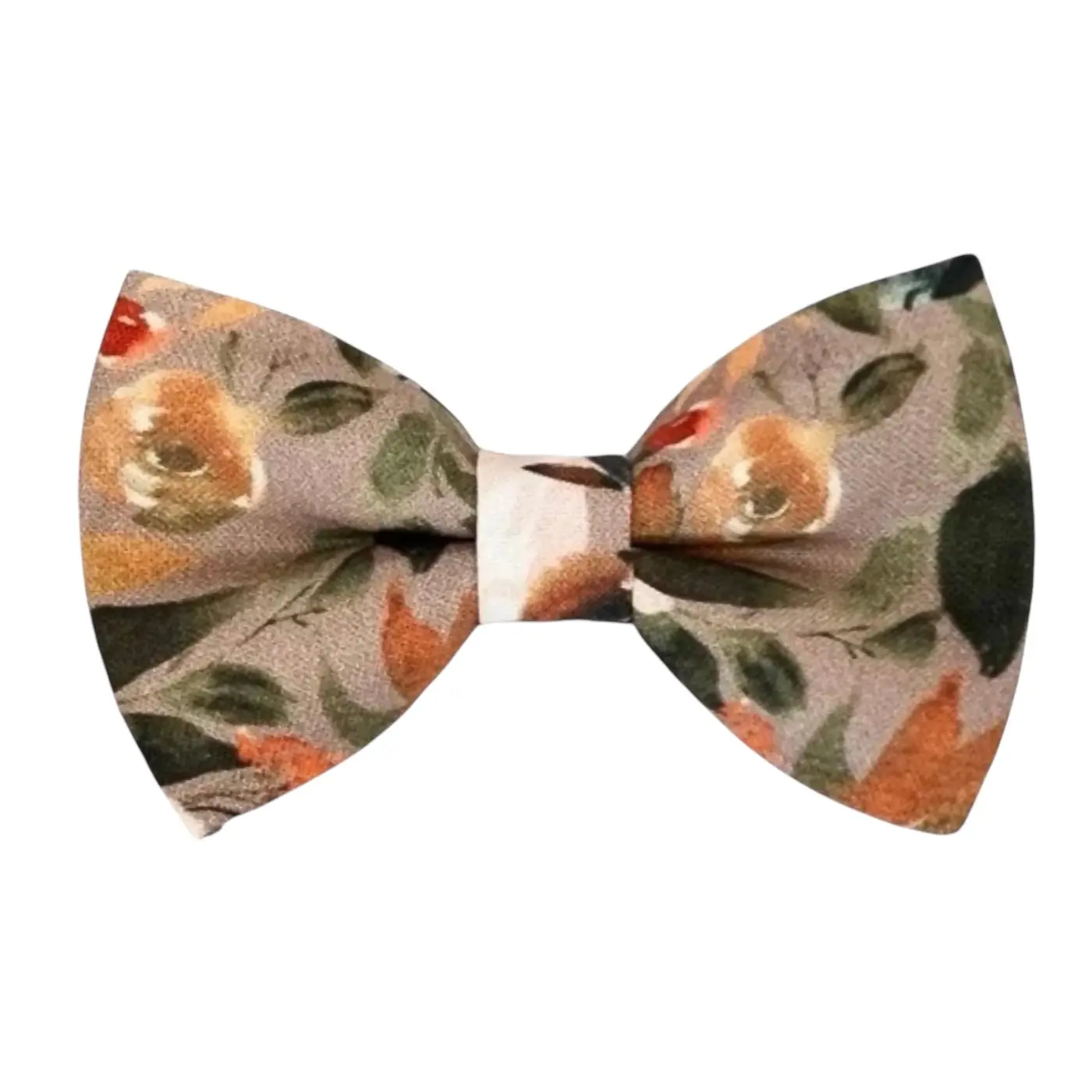 Taupe Autumn Floral Bow Tie- Terracotta & Burnt Orange