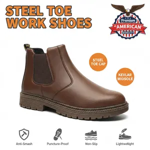 Tactical Splash-proof Smash-proof Puncture-proof Breathable Safety Shoes Unisex Chef Work Shoe Waterproof Anti-slip Durable Outdoor Comfortable with Steel Toe Cap Arch Support Oil Resistance Wet Traction Grip Sole Men Women