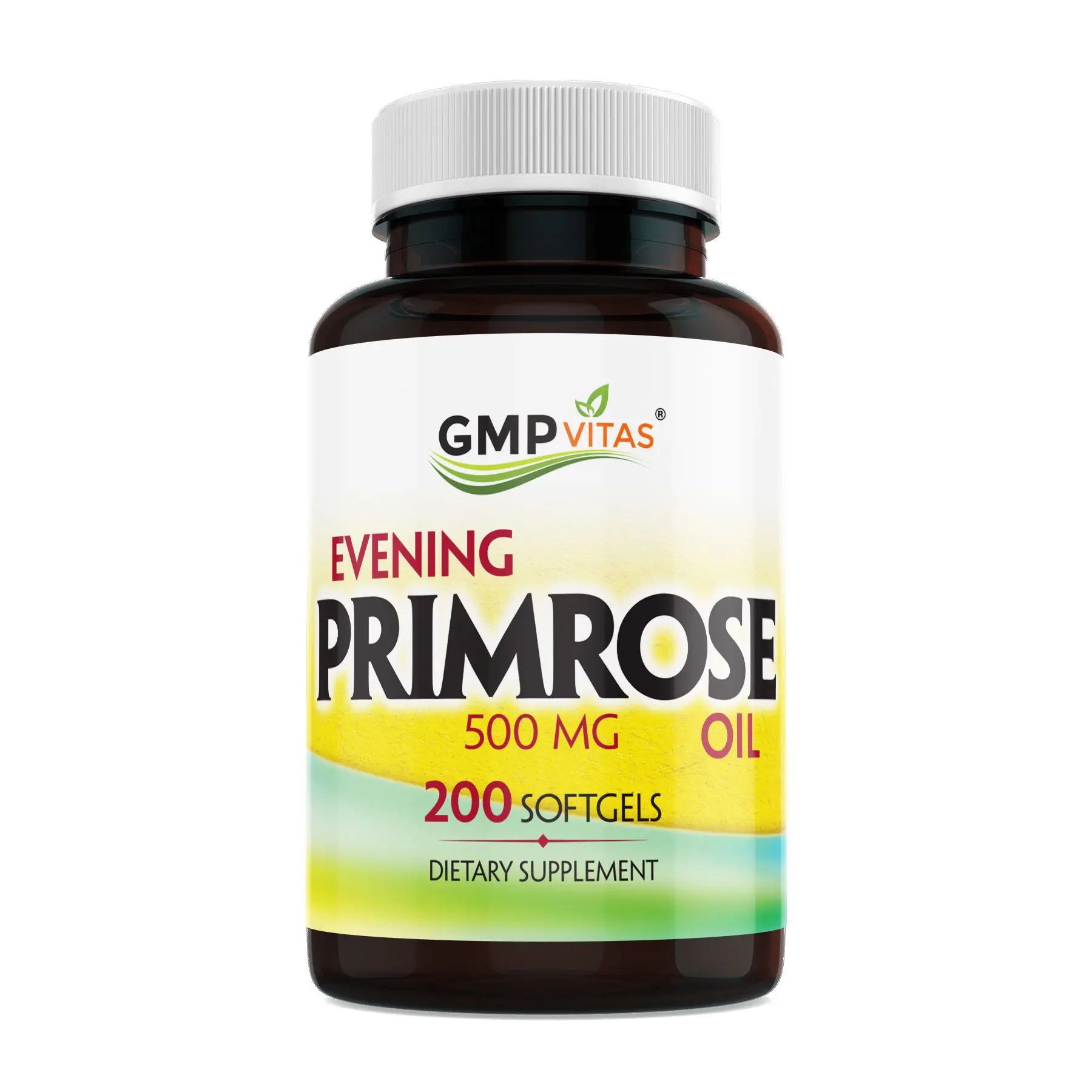 GMP VITAS Evening Primrose Oil 500 MG - 200 Softgels for Smooth Healthy Skin & Hormonal Balance Natural GLA Source Dietary Supplement - Fitness