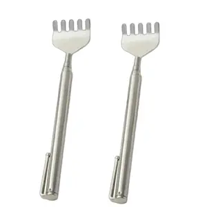 2PCS Stainless Steel Retractable Back Scratchers with Non-Slip Grip Handle 19.69 Inch Maximum Reach Portable Collapsible Design Lightweight
