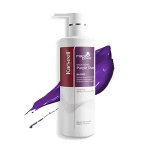 Karseell maca power purple shampoo professionally neutralizes brassy and yellow tones for blonde silver grey highlights 16.90 oz 500 ml