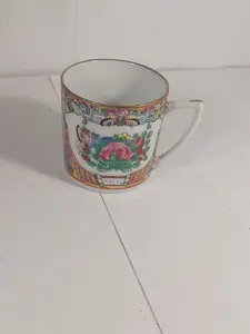 Vintage Rose Medallion Hand Painted Demitasse Cup Gold Accent by Unbranded – Collectibles:Kitchen & Home:Dinnerware & Serveware:Cups & Saucers
