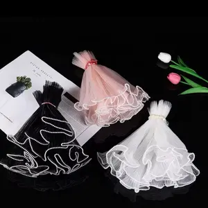 Pink White and Black Mesh - Simple Design in Pink White and Black Colors as Shown