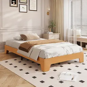 SA-Garvee 10 Inch Platform Twin Bed Frames, Wood Bed Frame Without Headboard, Strong Wood Slat Support, Noise-Free, No Box Spring Needed, Easy Assembly,  800 LBS Capacity