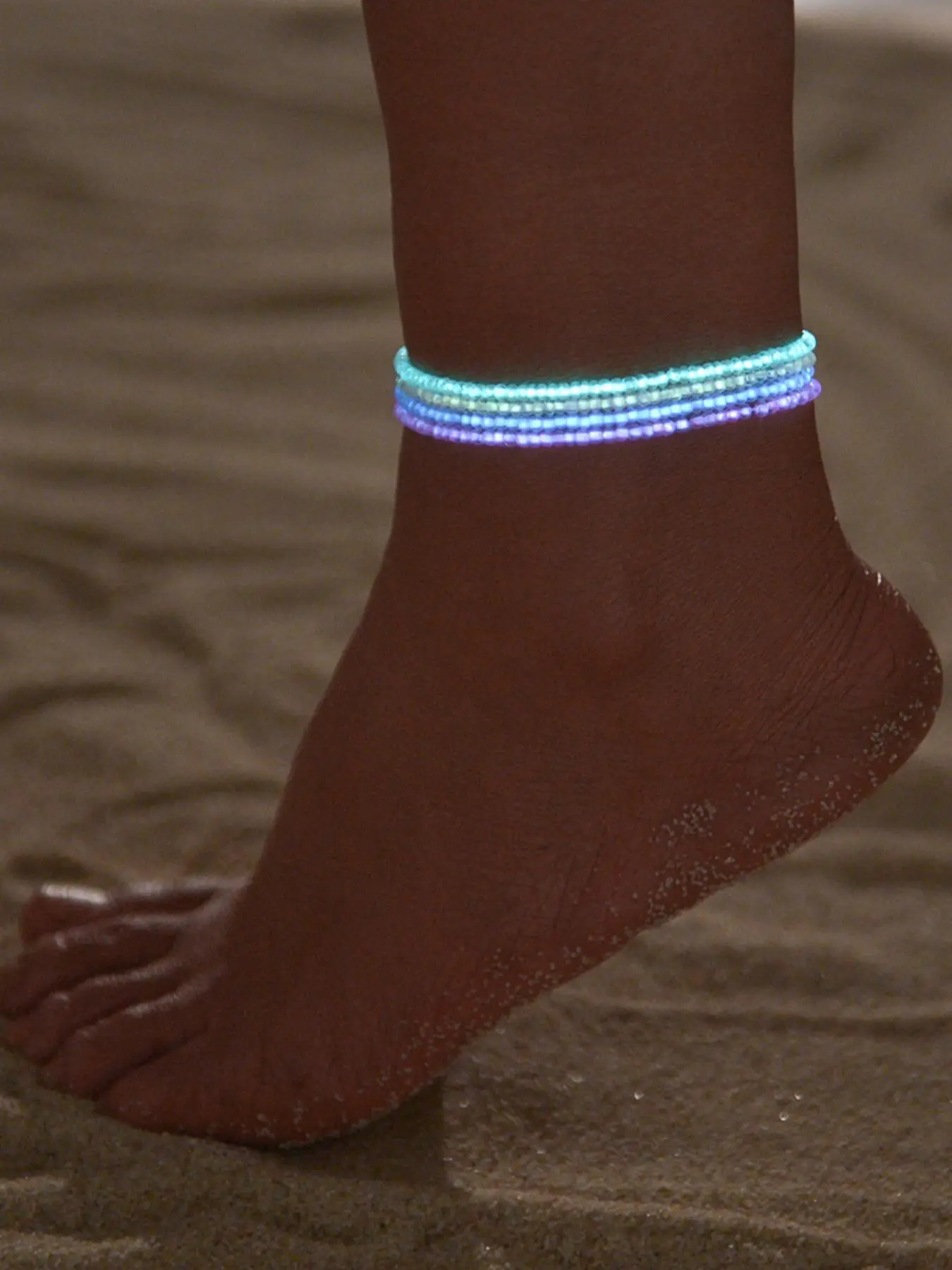 Fashion Beaded Anklets, Luminous Anklet for Women & Girls, Fashion Jewelry for Party, Daily Clothing Decor, Trendy All-match & Exquisite Jewelry for B
