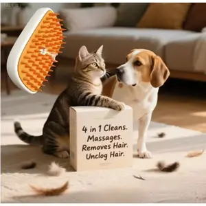 [ChristmasSales] 4 In 1 Cat Steam Brush, Anti Static Shedding Spray Comb, Hair Removal, Mist Indoor Steamy Grooming Brush For Dog anf Cat. adjustable cat Shedding Comb with Grooming Steam petspray  comb