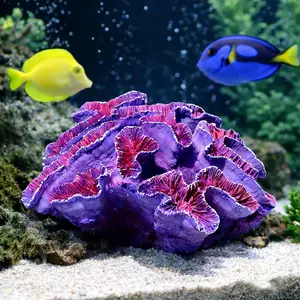 5.9 Inch Lifelike Resin Coral Ornament for Fish Tank Safe Decoration for Aquascaping Purple