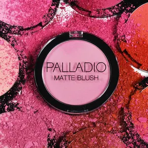 Palladio Matte Blush, Brushes onto Cheeks Smoothly, Soft Matte Look and Even Finish, Flawless Velvety Coverage, Effortless Blending Makeup, Flatters the Face, Convenient Compact