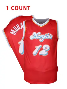 Men's Letter & Number Embroidery Basketball Jersey, Stylish Jersey, Loose Casual Quick Drying Breathable Basketball Vest, Basketball Clothing for Indoor Outdoor Wear