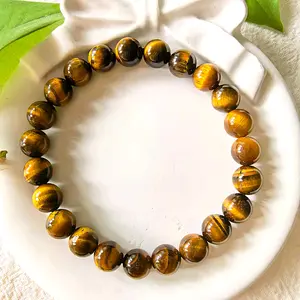 Natural Tiger Eye Bracelet Minimalist Gemstone Beaded Bracelet, 8mm Beads, Unisex Everyday Jewelry, Mindfulness Accessory, Lifestyle Jewelry, Chinese Feng Shui Prosperity Bracelet | Wealth & Protection Symbolism |  Wealth & Luck Bracelet