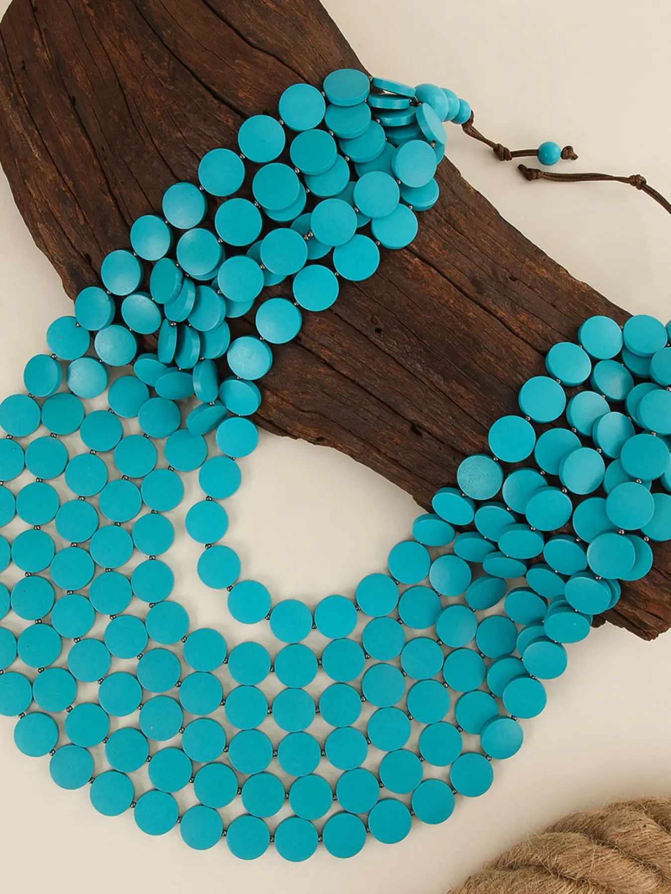 Wooden Bead Layered Necklace for Women for Gift, Boho Style Adjustable Choker Beaded Design Jewelry for Party, Daily Clothing Decor, Trendy All-match & Exquisite Jewelry for Birthday Gift