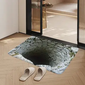 1pc 2D Realistic Visual Effect Floor Mat Diatom Mud Anti slip Door Mat Suitable for Entrance Bathroom Living Room Kitchen and Studio Heavy duty Anti slip Rectangular Entrance Realistic