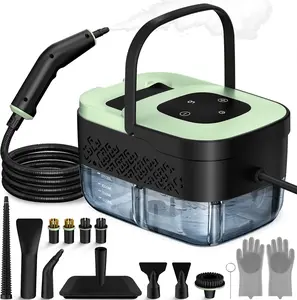 Portable Steam Cleaner for Home, 16pcs Accessories, 6-Level Adjustable & 15s Fast Heat-Up, Handheld Steamer for Tile, Dirt, Grout, Grease, Car Detailing