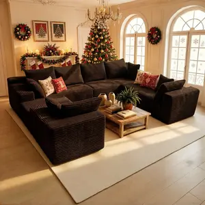 【Mother's Day Gift】UTUHMWM 138'' Oversized U Shaped Sectional Couches, 8 Seater Modular Boneless Cloud Sofa with Chaise Lounges, 4-in-1 Flexible Combination Deep Seat Corner Large Couch,No Assembly for Living Room