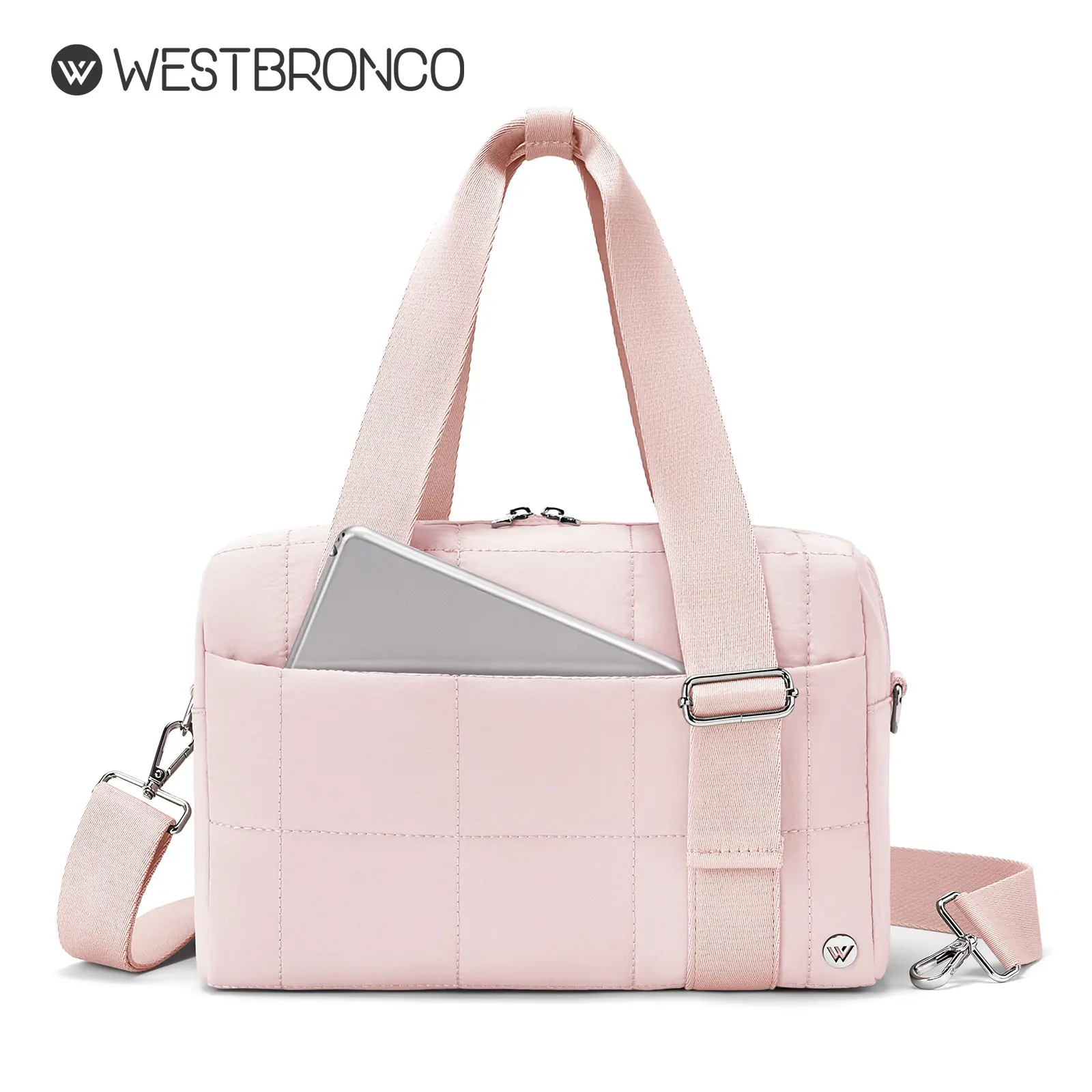 WESTBRONCO Puffer Small Women Gym Bag Chic Crossbody Fashion Bag Quilted Lightweight Waterproof Hand Shoulder Bag Capacity Duffel Convenient Carry Bag for Travel Stylish Workout Bag Gift for Her SummerSale