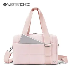 WESTBRONCO Puffer Small Women Gym Bag 2026 Chic Crossbody Fashion Bag Quilted Lightweight Waterproof Hand Shoulder Bag Capacity Duffel Convenient Carry Bag for Travel Stylish Workout Bag Gift for Her TikTokShopStockUp