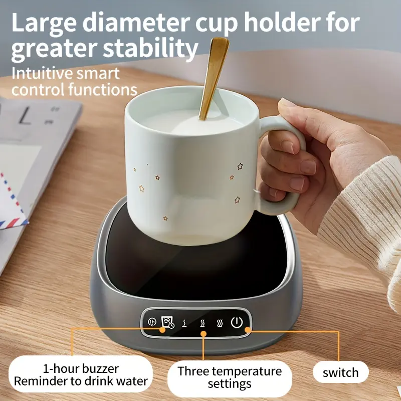 1pc Coffee Mug Warmer, Thermostatic Touch Heating Cup Mat with 3-Speed  Temperature Control, Portable Constant