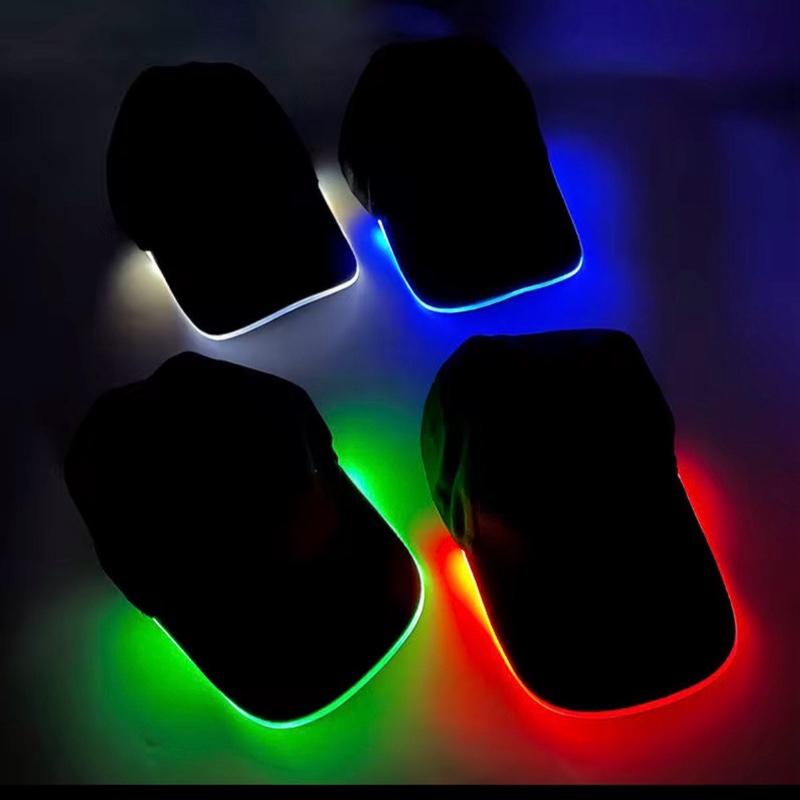 Hip Hop Party LED Cap Baseball Caps with Illuminated Brim for Night Events and Festivals