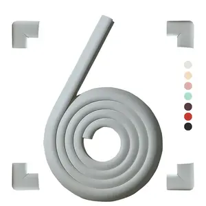 Furniture Corner & Edge Safety Bumpers,Proofing Edge Guards,Safety Foam Protector Products,Suitable for Coffee Table Desk (Grey(4 Corner&6.5 ft Safety Bumpers))