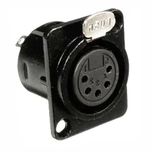 5 Pin Female XLR D Type Panel Mount