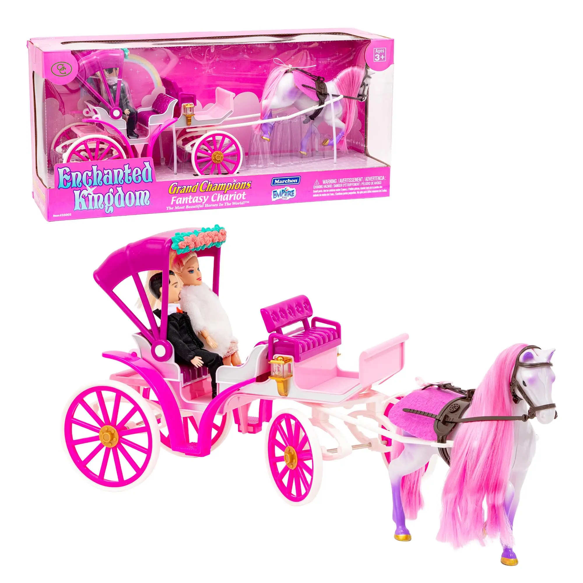 Grand Champions Enchanted Kingdom Fantasy Chariot Dolls and Horse Playset