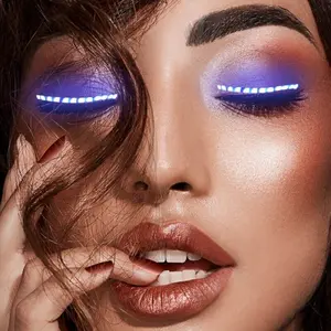 1 Pair LED Light-Up False Eyelashes Fashional Lashes Fake Eye Lash Waterproof
