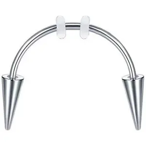 Vampire Spike Teeth Ring Stainless Steel Punk Mouth Lip Nail Smile Piercing Rings Gothic Halloween Fangs Body Jewelry Gifts 16G