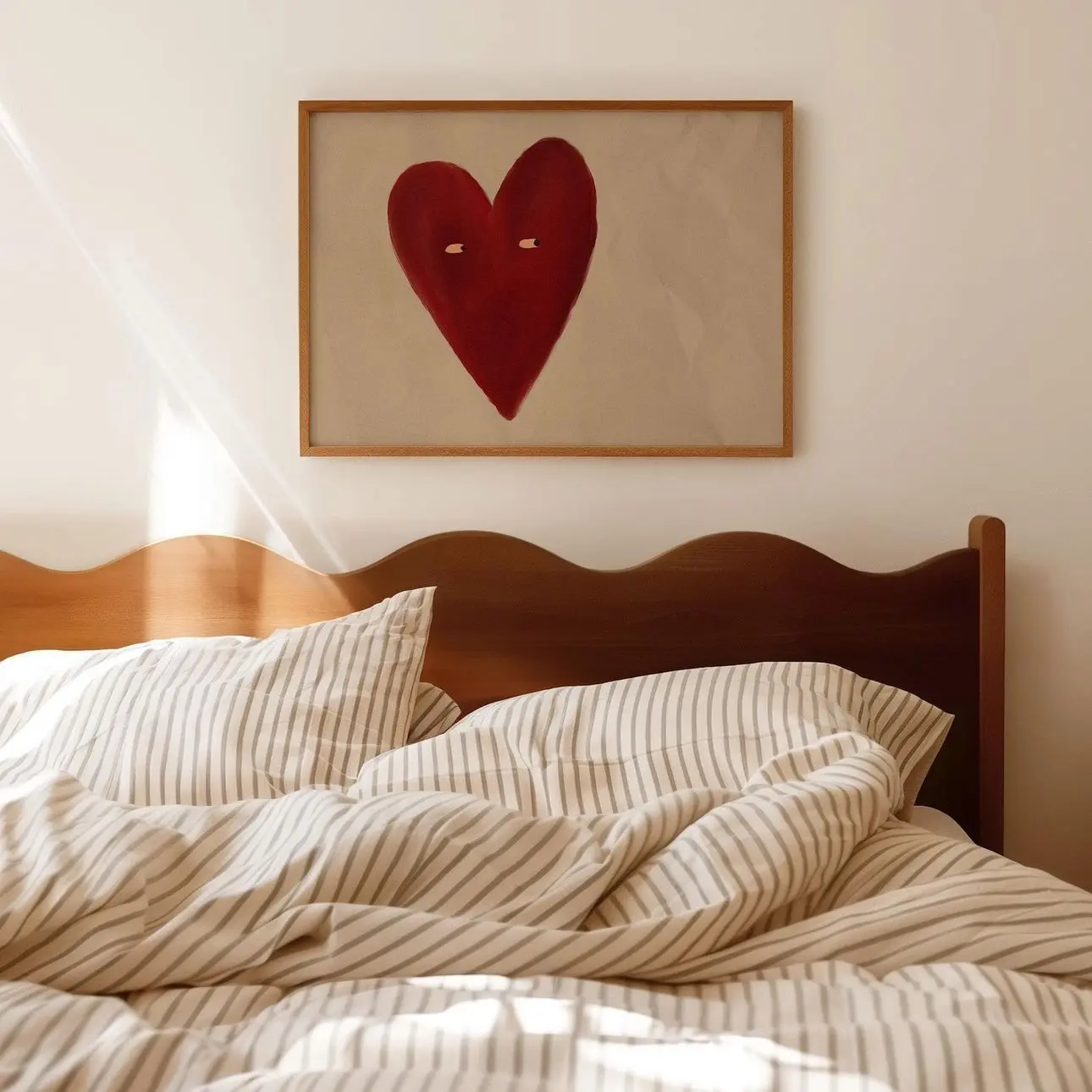 Vintage Red Heart Poster Cute Bedroom Wall Art Aesthetic Love Print Decor Z