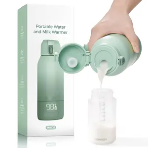 Portable Bottle Warmer for Travel – Dual Heating Modes for Breast Milk & Water, Portable Milk Warmer with Fast Heating & Long Battery Life, 17 Ounces Large Capacity to Meet Your All-Day Needs
