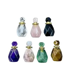 Portable Crystal Perfume Necklace Refillable Travel Scent Bottle in Assorted Colors Compact Easy to Carry On-the-Go Fragrance