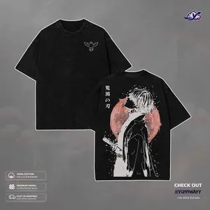 Zenitsu Agatsuma Demon Slayer Anime Vintage Washed Anime Manga Graphic T-shirt/TankTop, Cotton Short Sleeve Summer Shirt Casual Clothes Guys Gifts