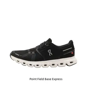 Black Colorway Lightweight Cushioned Running Shoes, Breathable Mesh Upper with Unique Hollow Cloud Sole Design