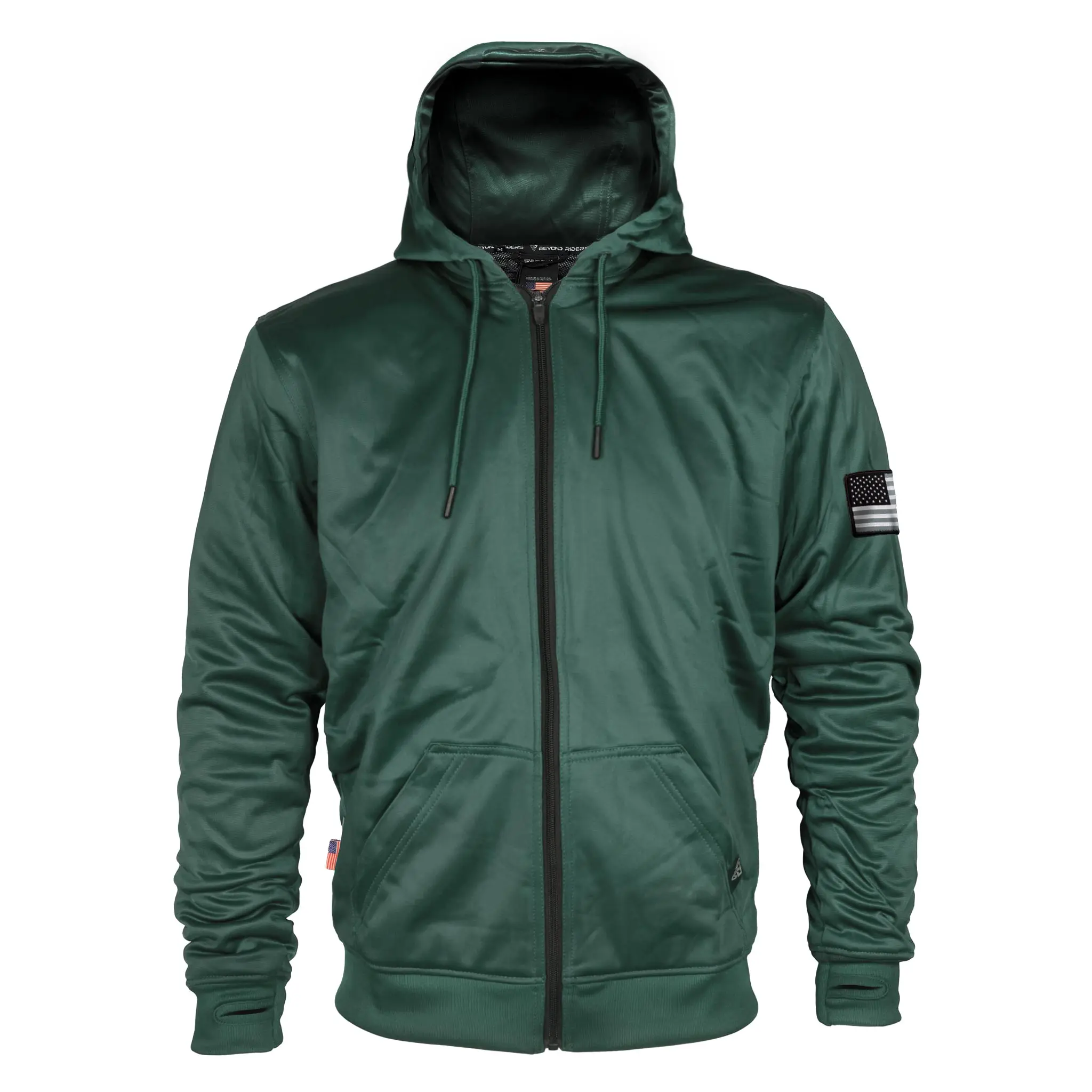 Dark Green Solid Ultra Protective Hoodie with Pads
