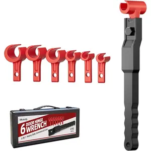 6-in-1 Door Hinge Adjustment Tool: Residential & Hinge Hole Adjustment Wrench, Door Gap Adjuster/Alignment Knuckle Bender Tweaker Repair Kit (6 in 1 New)