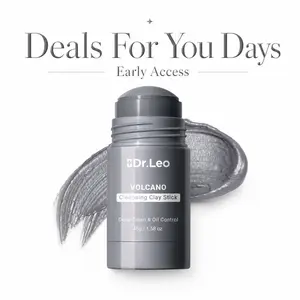 Dr.Leo Charcoal Cleansing Clay Stick - Sensitive, Gentle, Anti-Acne Blackhead Removal, Deep Pore Cleansing, Oil Control, Mess-Free Non-Drying Detox Face Mask for Smoother Skin #DealsForYouDays