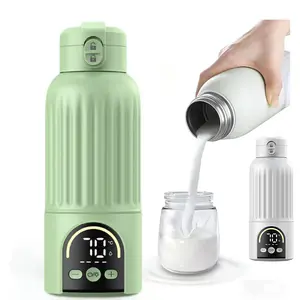 2in1 Portable Travel Bottle Warmer for Breast Milk Water, 17oz Large Capacity Bottle Warmer, Heated Coffee Mug Rechargeable for On-The-Go for Car, Outdoor