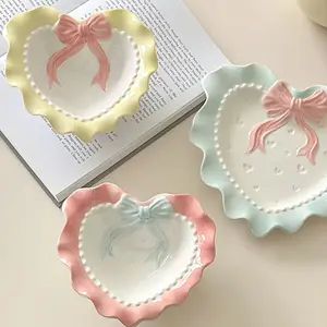 Viral Ribbon Heart  Ceramic Plate, Deep Dish