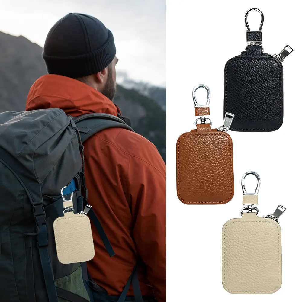 3pcs Set Universal Headphone Storage Bag Synthetic Leather Protective Case with Keychain for Gift Daily Use Outdoors